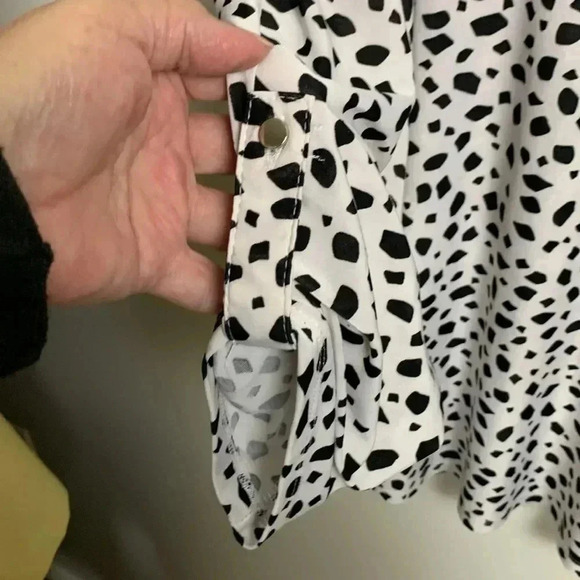 Lily Morgan  four season tunic top w tons of stretch, black on white - Picture 5 of 9